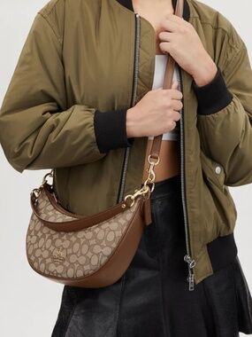 Coach Aria Shoulder Bag In Signature Jacquard Logo Sold Out